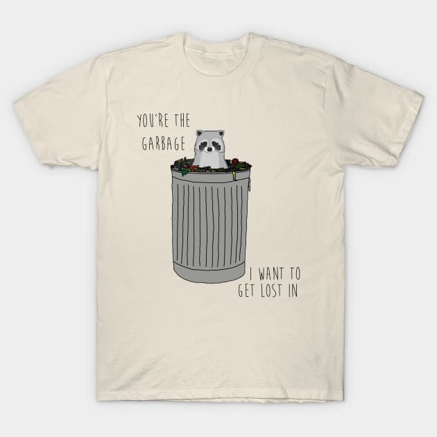 Funny card birthday any occasion card Raccoon garbage T-Shirt by ramdakoli